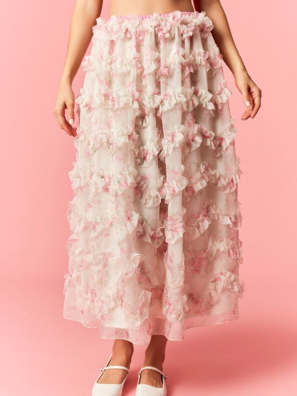 Romantic Strolls Organza Maxi Skirt